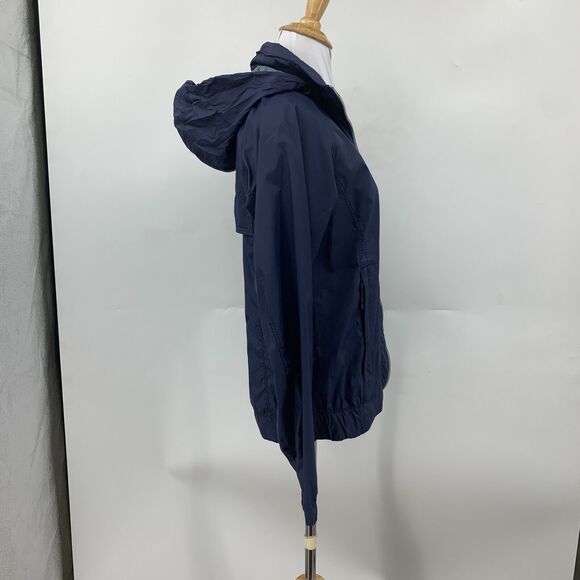 Columbia Hooded Rain Jacket Womens XS Extra Small Navy Vented Nylon Arcadia II - Picture 5 of 14